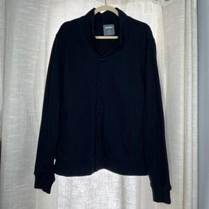 Bonobos Sweater Jacket 100% Cotton Lined Button Front Pockets Navy Blue Mens XL